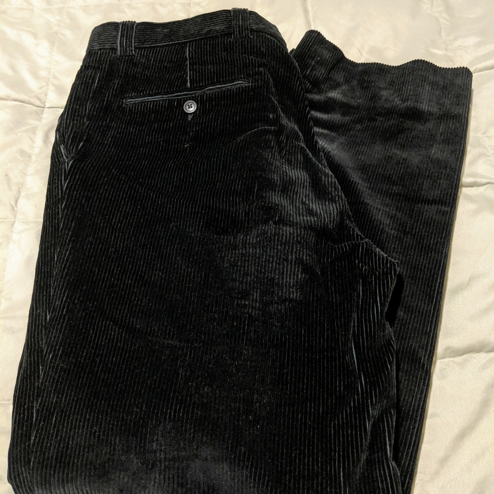 Men's Black Corduroy Dress Pants